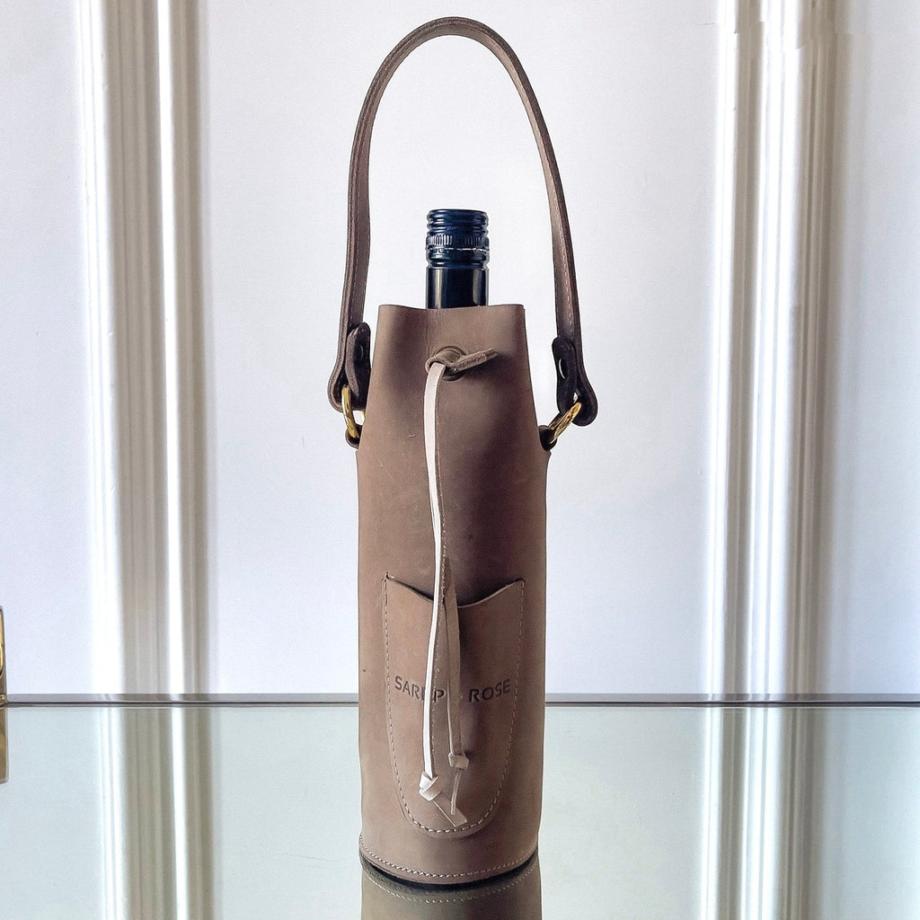 Leather Bottle Tote - Sarep + Rose