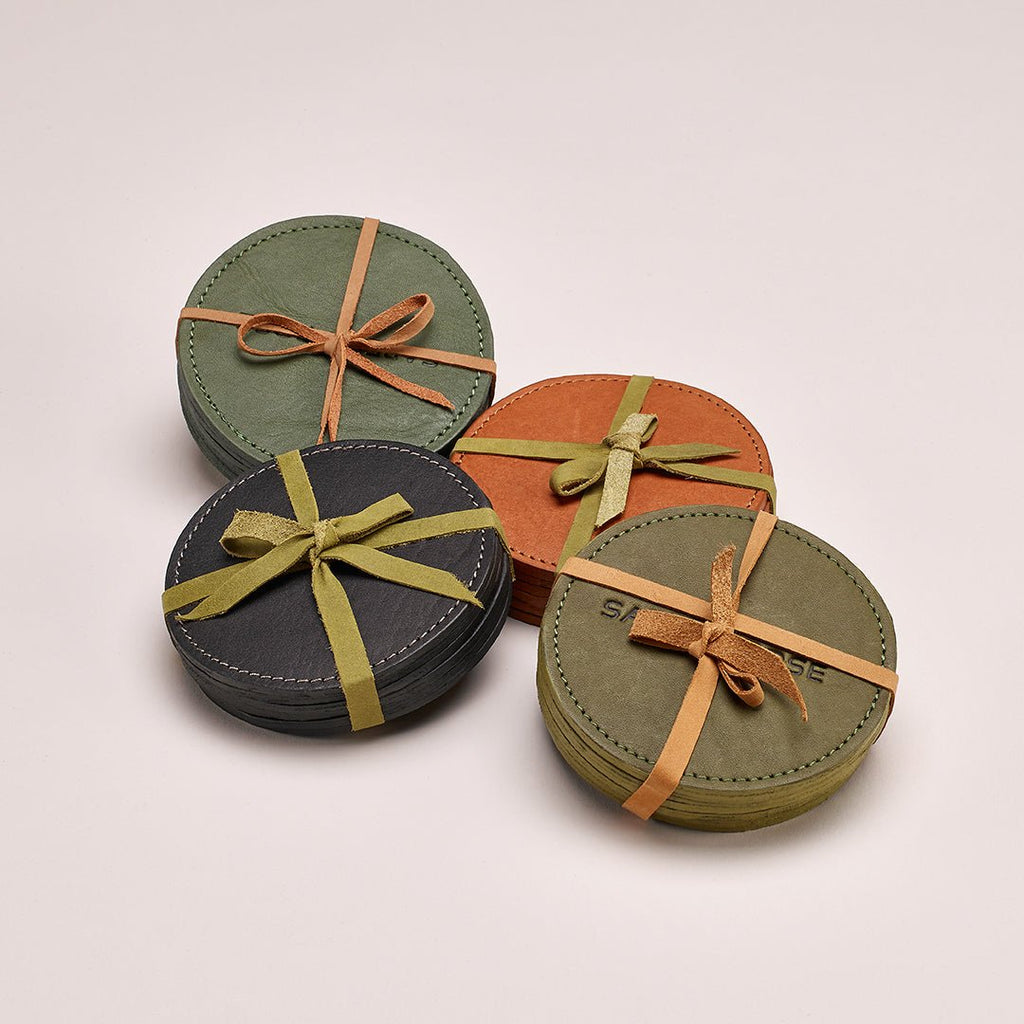 Leather Coasters - Set of 6 - Sarep + Rose