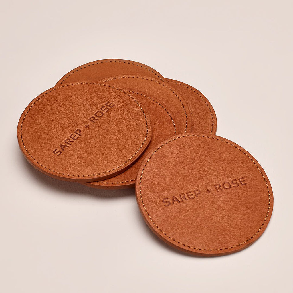 Leather Coasters - Set of 6 - Sarep + Rose